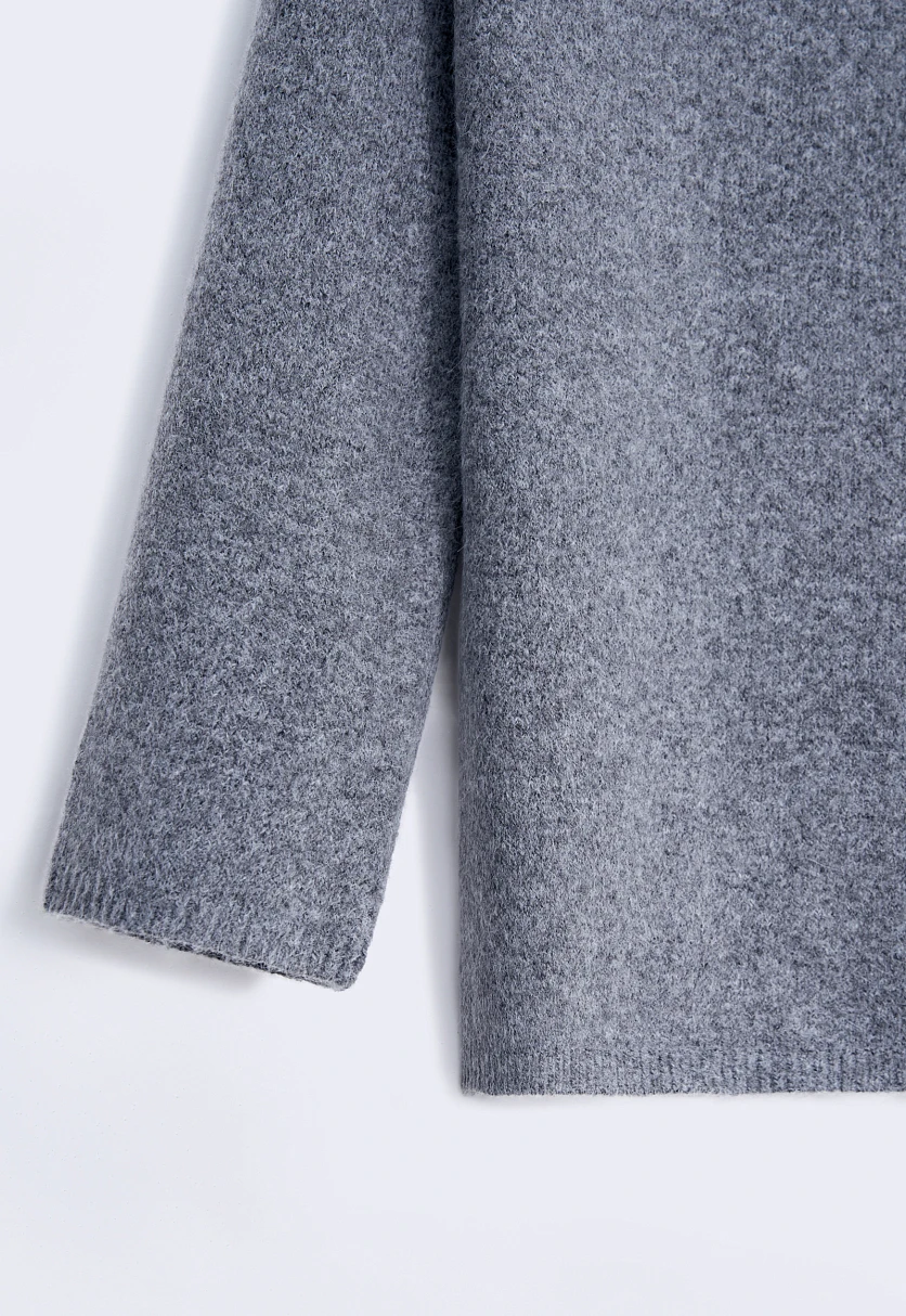 Джемпер свободного силуэта с округлой горловиной Темно-Серый меланж FWE11111Купить в интернет-магазине FINN FLARE, предосмотр фото №6 Джемпер свободного силуэта с округлой горловиной, Модель FWE11111, Фото №6