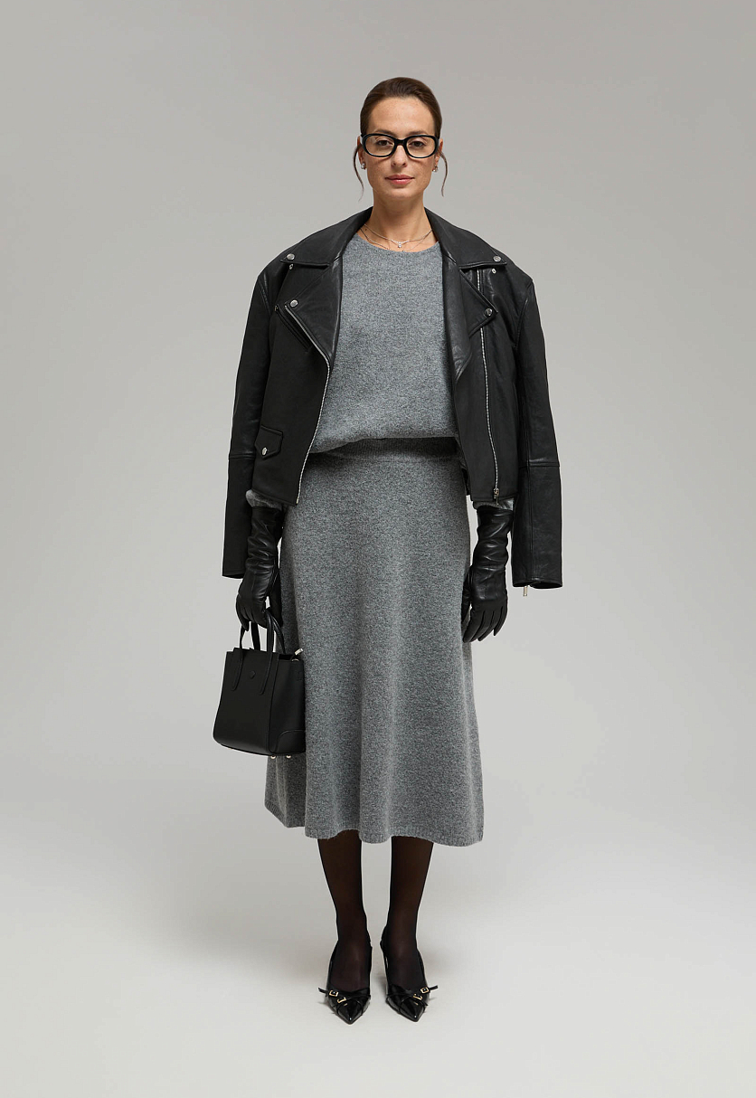 Вязаная юбка силуэта трапеция Вязаная юбка силуэта трапеция