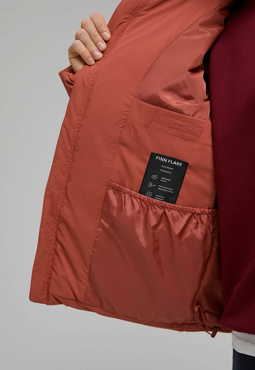 Пуховик с воротником-стойкой и капюшоном, Модель FWE21000, Фото №6