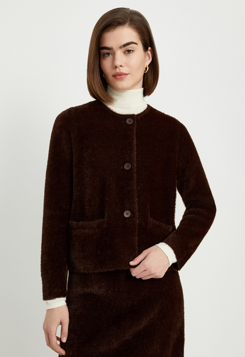 Кардиган с округлой горловиной