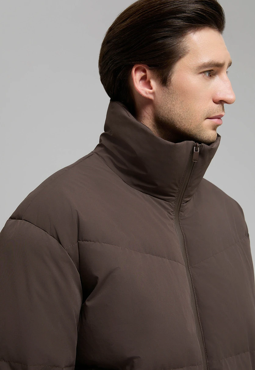 Оверсайз пуховик с воротником-стойкой, Модель FWE21028, Фото №7