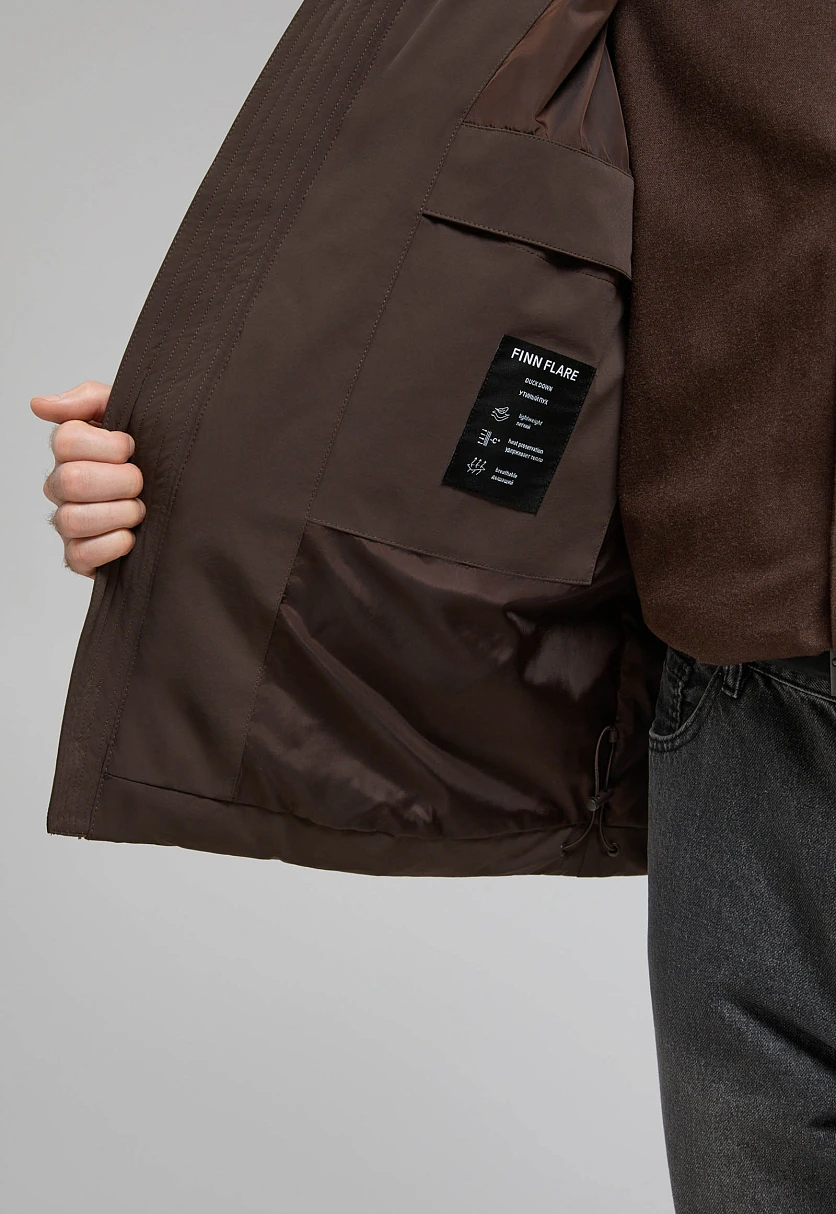 Оверсайз пуховик с воротником-стойкой, Модель FWE21028, Фото №6