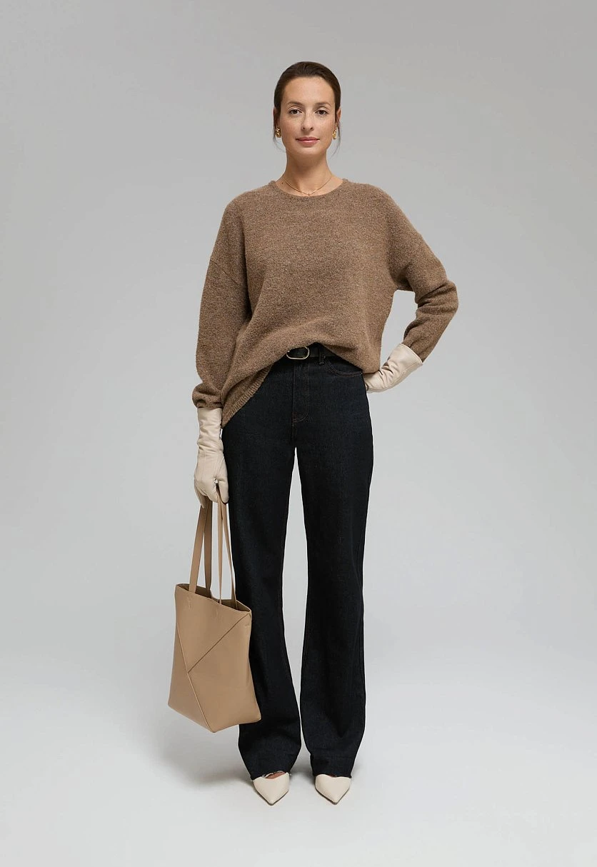 Джемпер свободного силуэта с округлой горловиной, Модель FWE11111, Фото №1