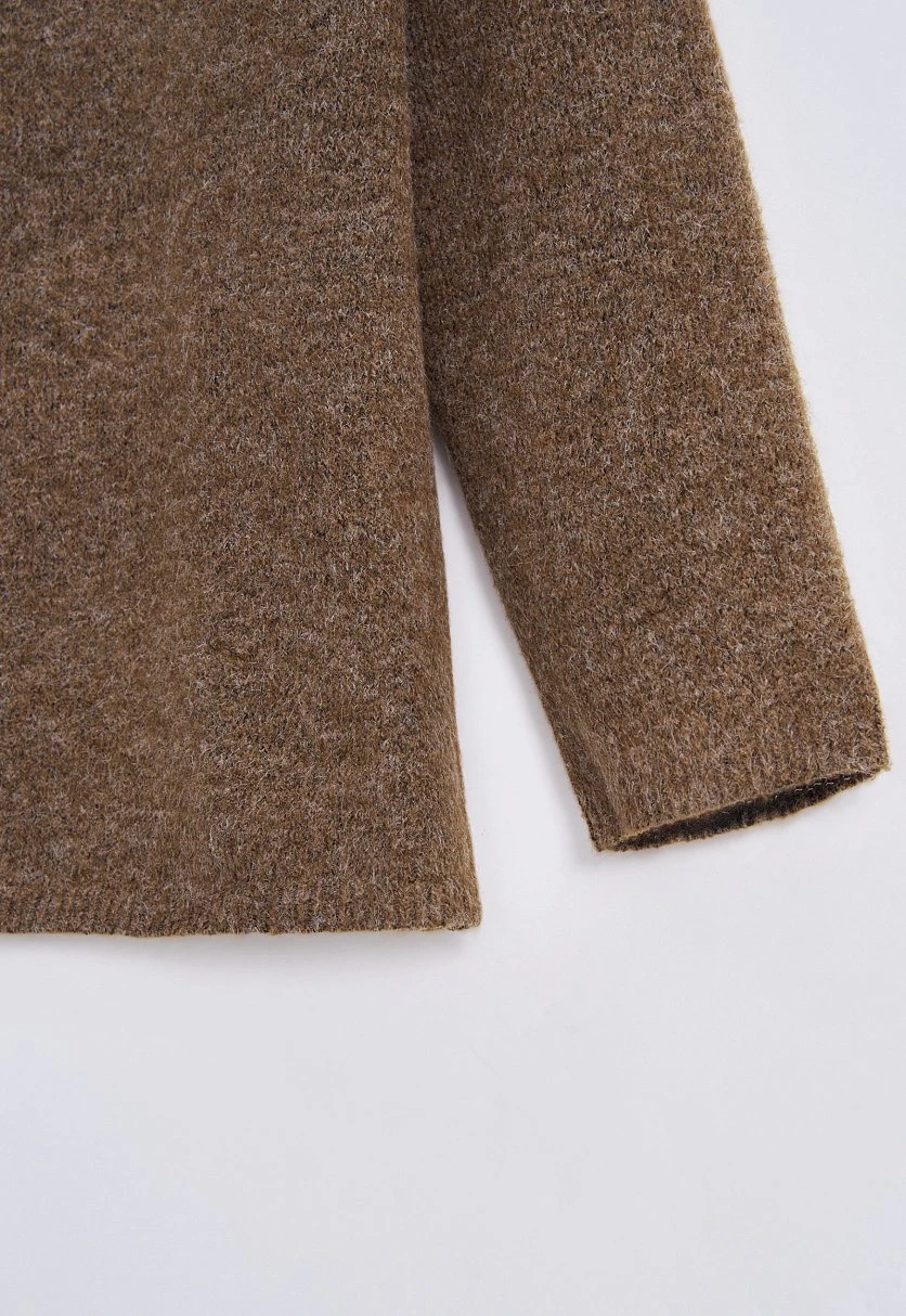 Джемпер свободного силуэта с округлой горловиной Коричневый FWE11111Купить в интернет-магазине FINN FLARE, предосмотр фото №6 Джемпер свободного силуэта с округлой горловиной, Модель FWE11111, Фото №6