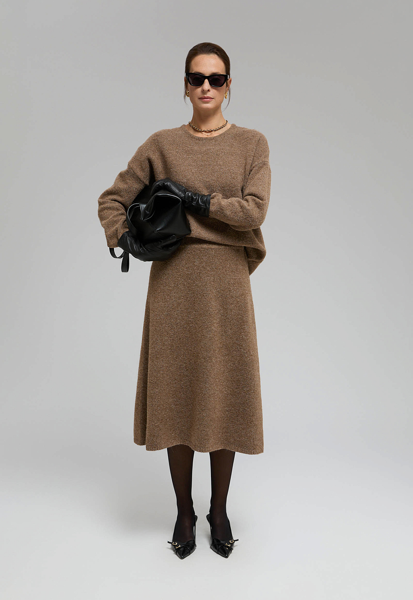 Вязаная юбка силуэта трапеция