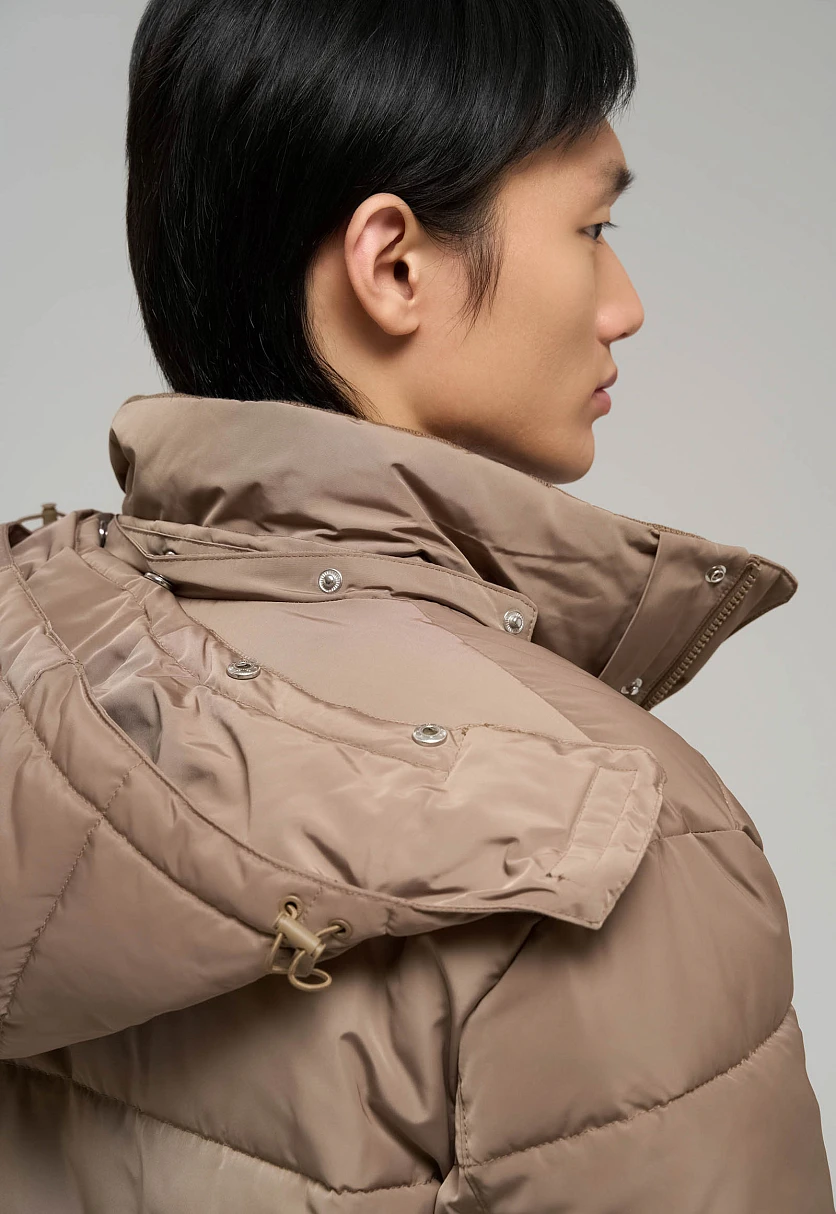 Пуховое полупальто со съемным капюшоном, Модель FWE21040, Фото №7