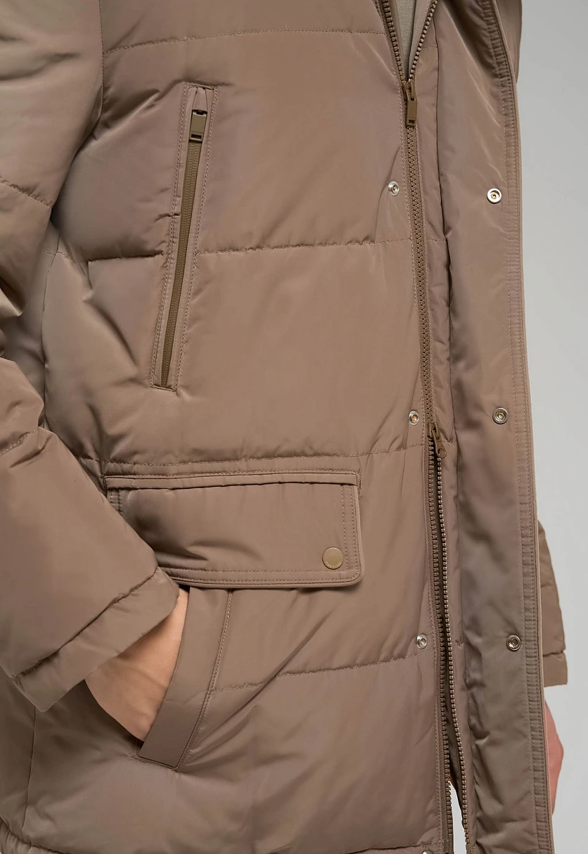 Пуховое полупальто со съемным капюшоном, Модель FWE21040, Фото №9