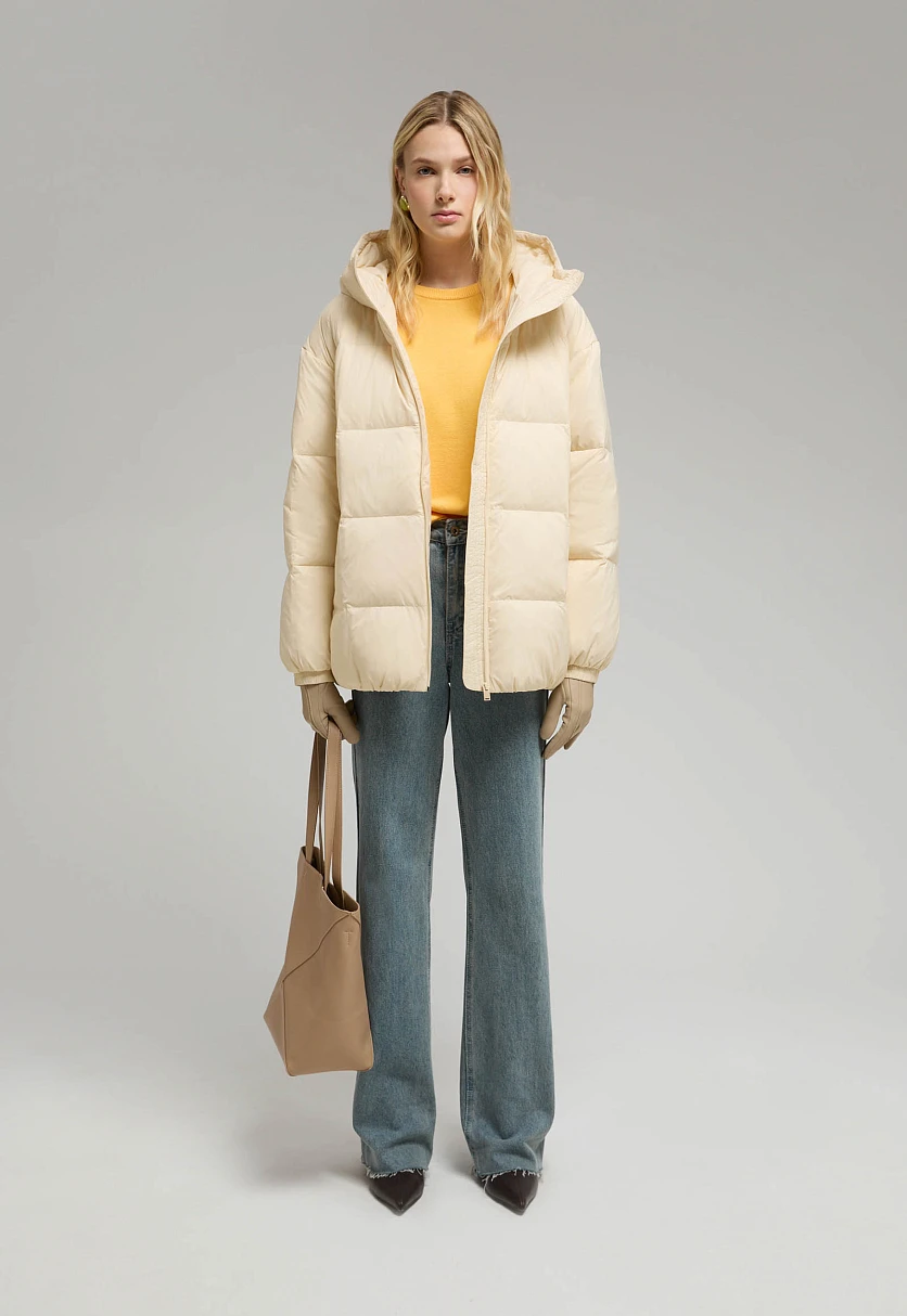 Удлиненный пуховик с капюшоном, Модель FWE11036, Фото №1