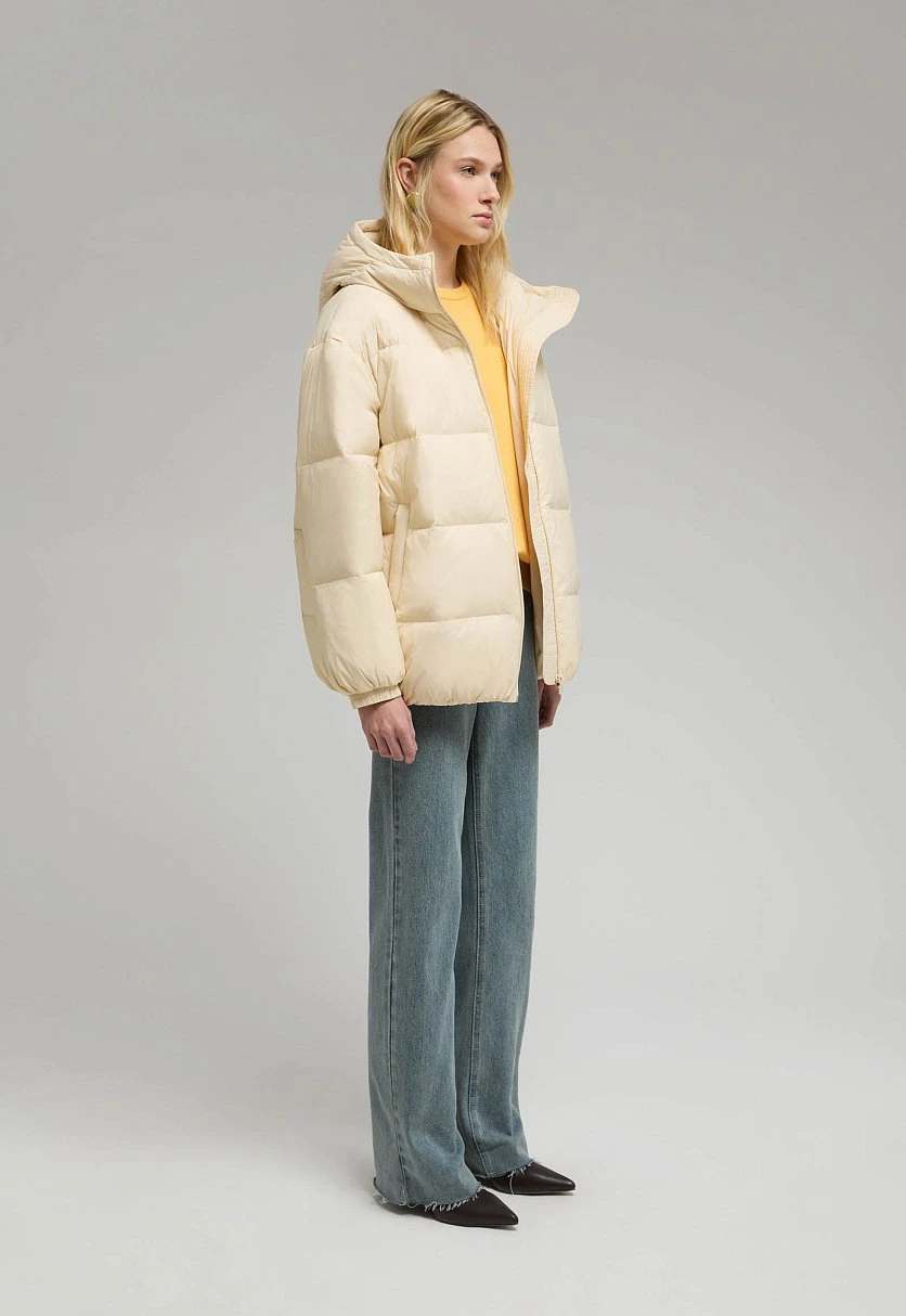 Удлиненный пуховик с капюшоном, Модель FWE11036, Фото №2