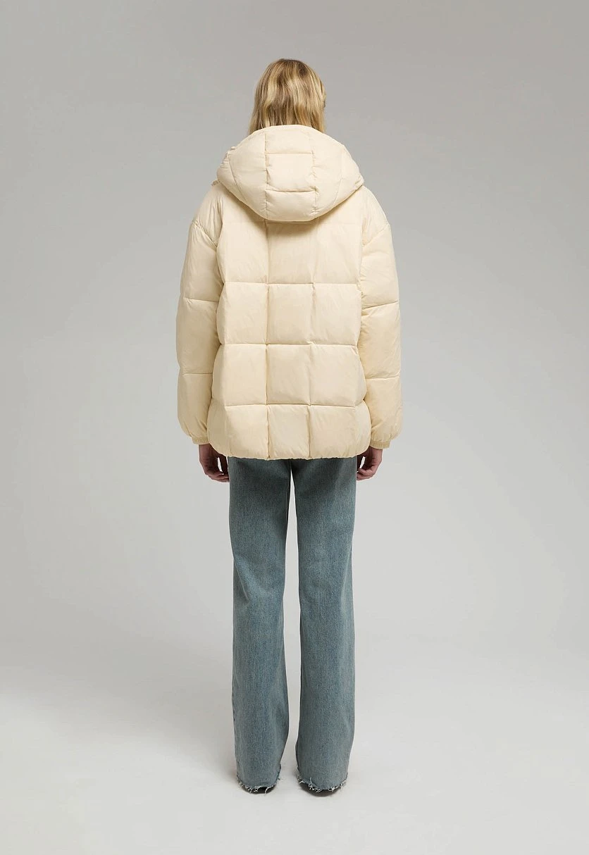 Удлиненный пуховик с капюшоном, Модель FWE11036, Фото №3