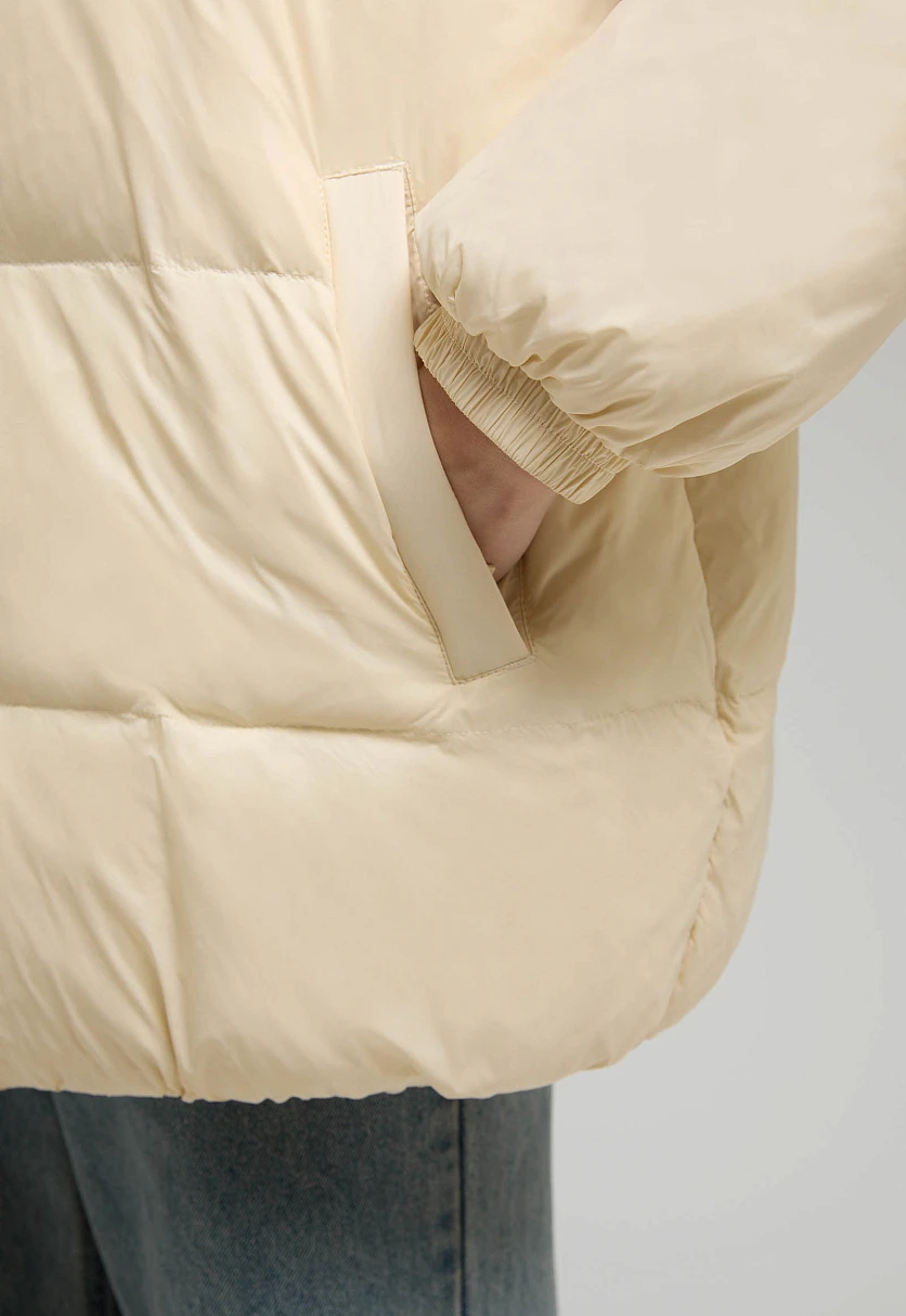 Удлиненный пуховик с капюшоном, Модель FWE11036, Фото №4