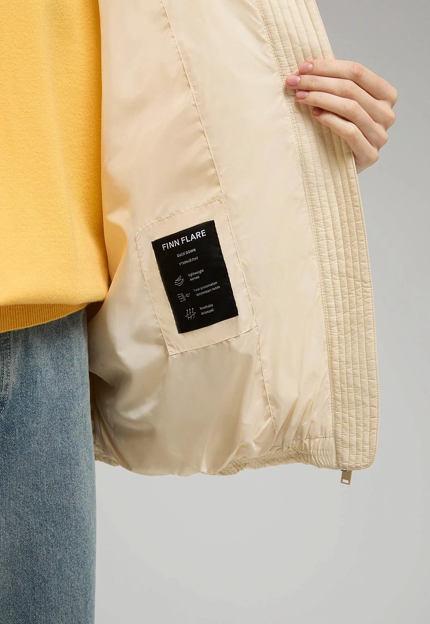 Удлиненный пуховик с капюшоном, Модель FWE11036, Фото №5