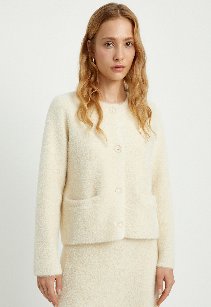 Кардиган с округлой горловиной