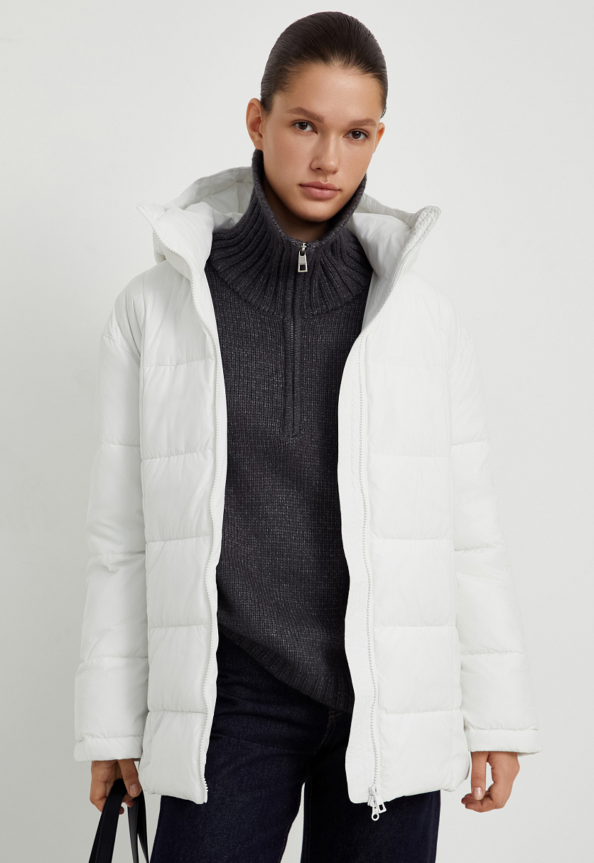 Утепленная куртка прямого силуэта