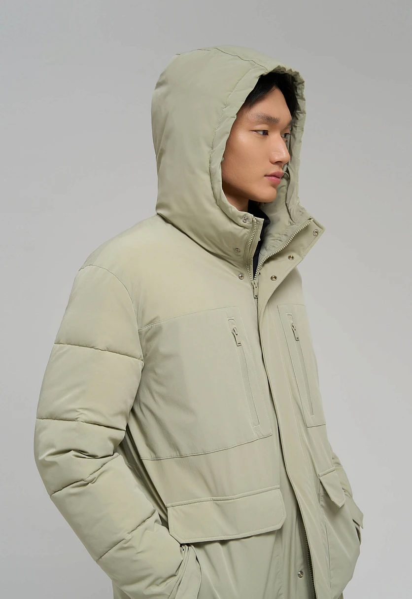 Утепленное полупальто с накладными карманами, Модель FWE21009, Фото №6