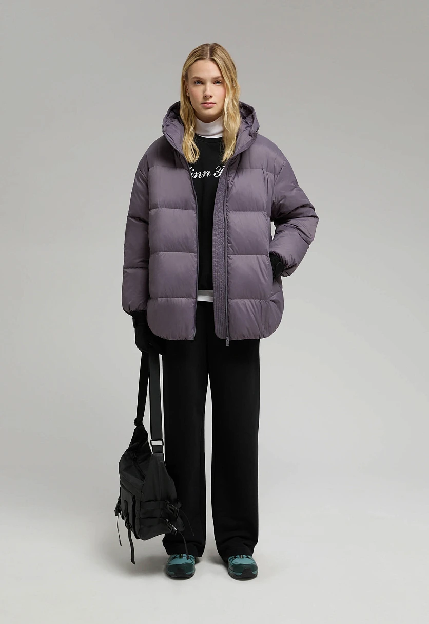 Удлиненный пуховик с капюшоном, Модель FWE11036, Фото №1