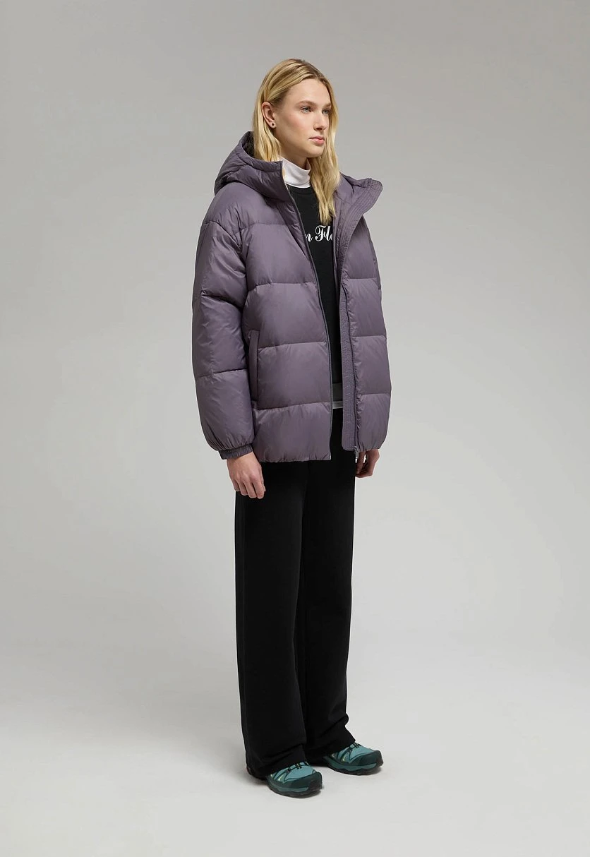 Удлиненный пуховик с капюшоном, Модель FWE11036, Фото №2