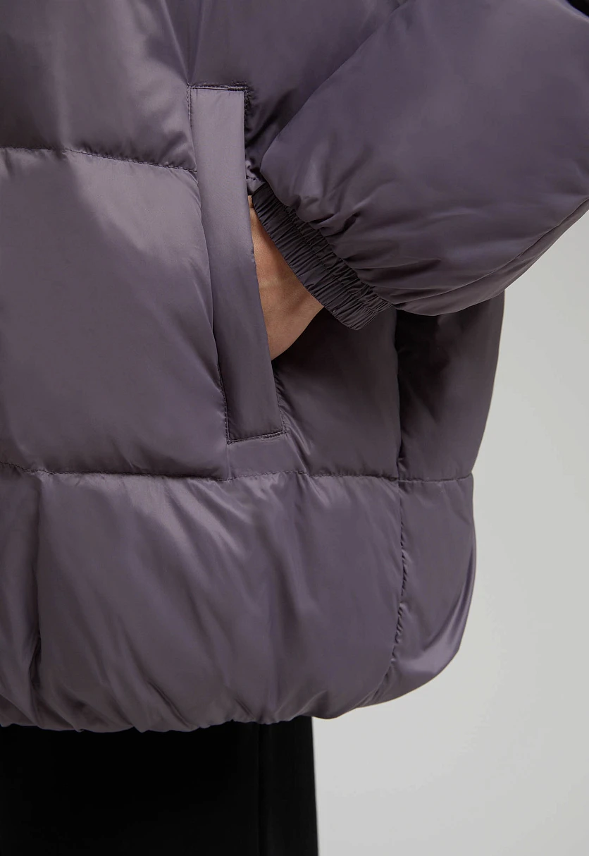 Удлиненный пуховик с капюшоном, Модель FWE11036, Фото №4