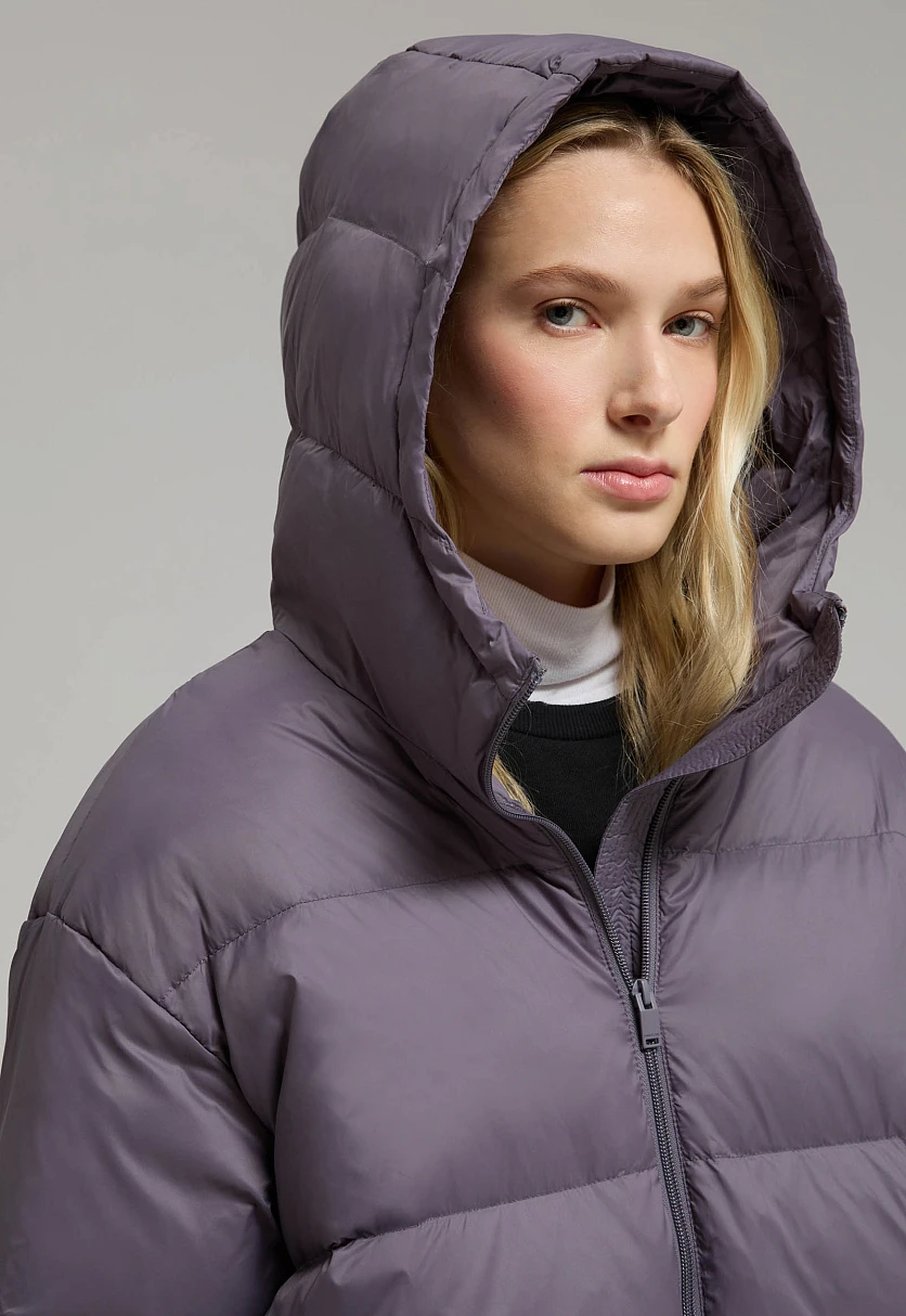 Удлиненный пуховик с капюшоном, Модель FWE11036, Фото №5