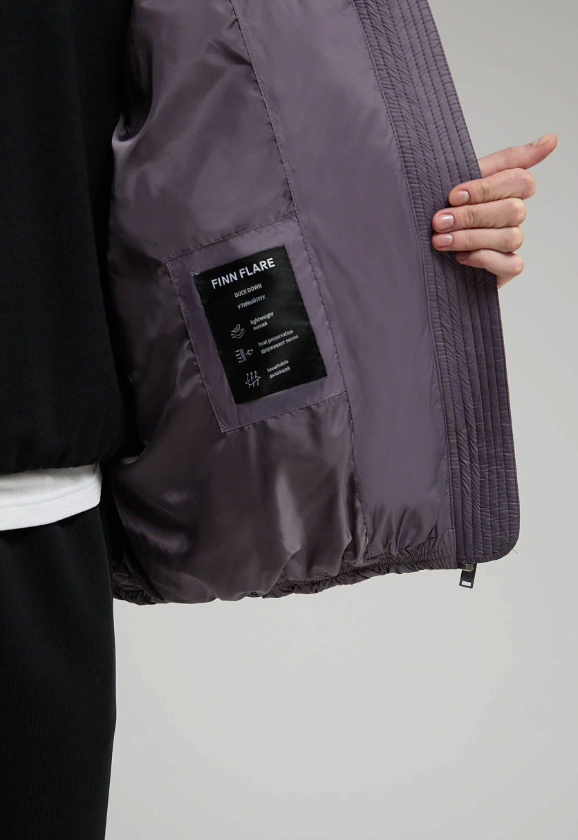 Удлиненный пуховик с капюшоном, Модель FWE11036, Фото №6