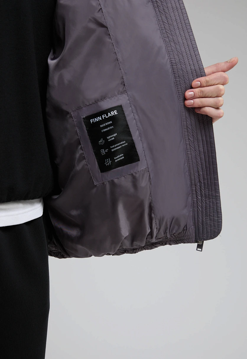 Удлиненный пуховик с капюшоном, Модель FWE11036, Фото №5