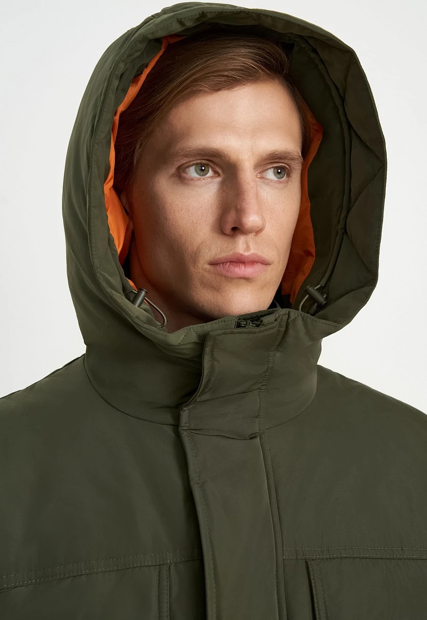 Пуховое пальто с накладными карманами, Модель FWE21039, Фото №6