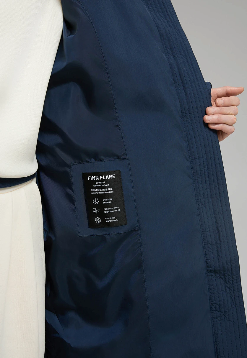 Утепленное стеганое пальто с капюшоном, Модель FWF11079, Фото №11