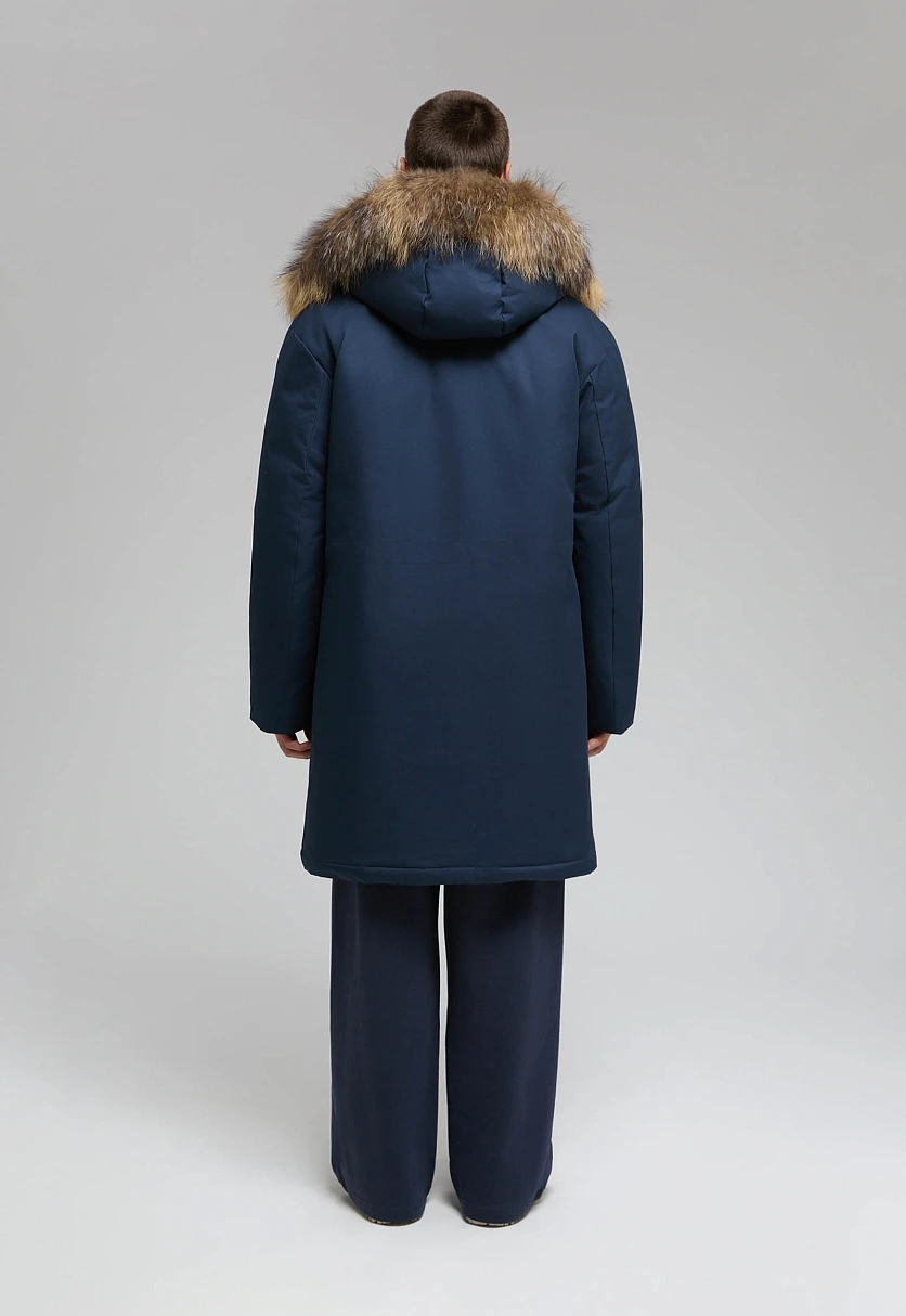 Длинный пуховик с натуральным пухом, Модель FWF21023, Фото №5