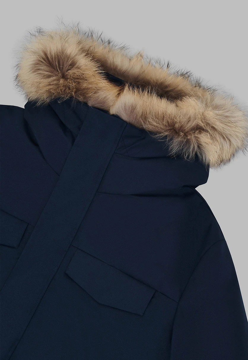 Длинный пуховик с натуральным пухом, Модель FWF21023, Фото №7