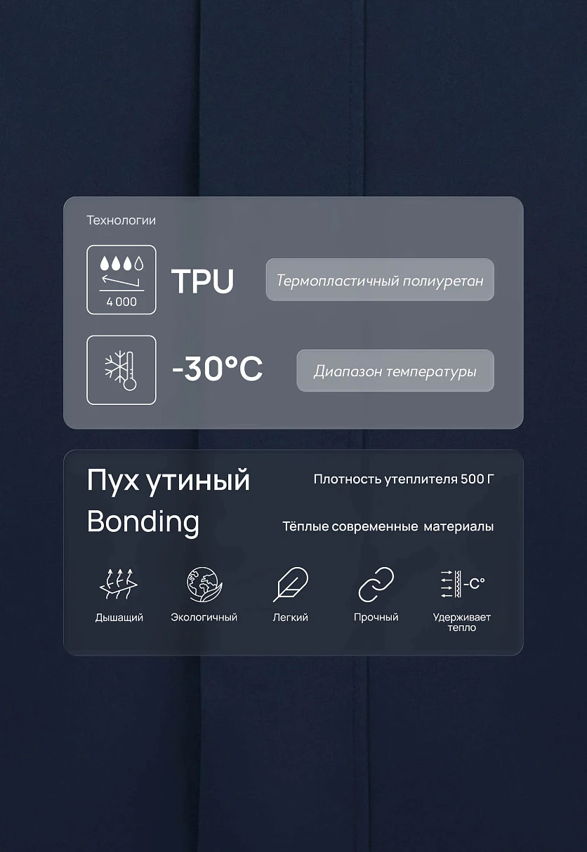 Длинный пуховик с натуральным пухом, Модель FWF21023, Фото №6