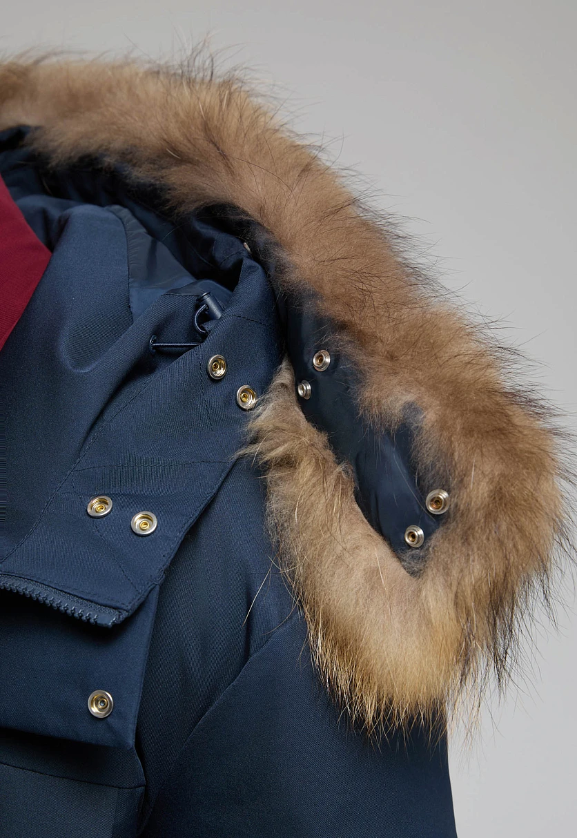 Длинный пуховик с натуральным пухом, Модель FWF21023, Фото №11