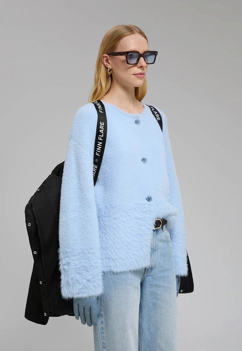 Удлиненный пуховик с натуральным пухом, Модель FWF11012, Фото №12