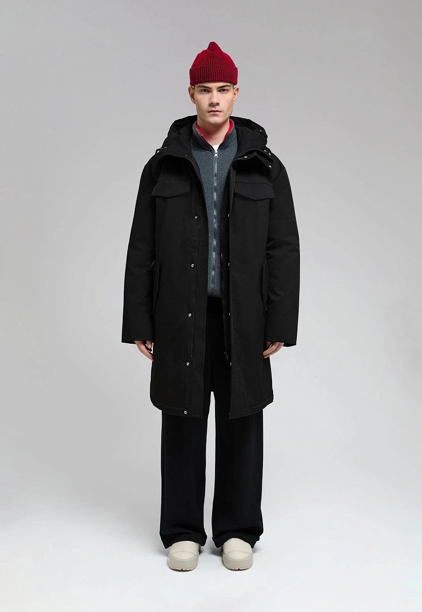 Длинный пуховик с натуральным пухом, Модель FWF21023, Фото №2