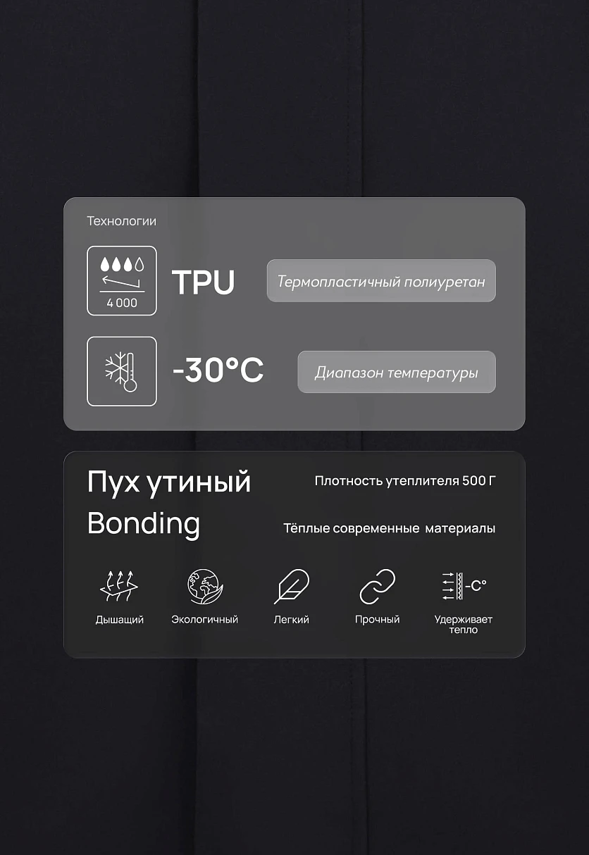 Длинный пуховик с натуральным пухом, Модель FWF21023, Фото №7