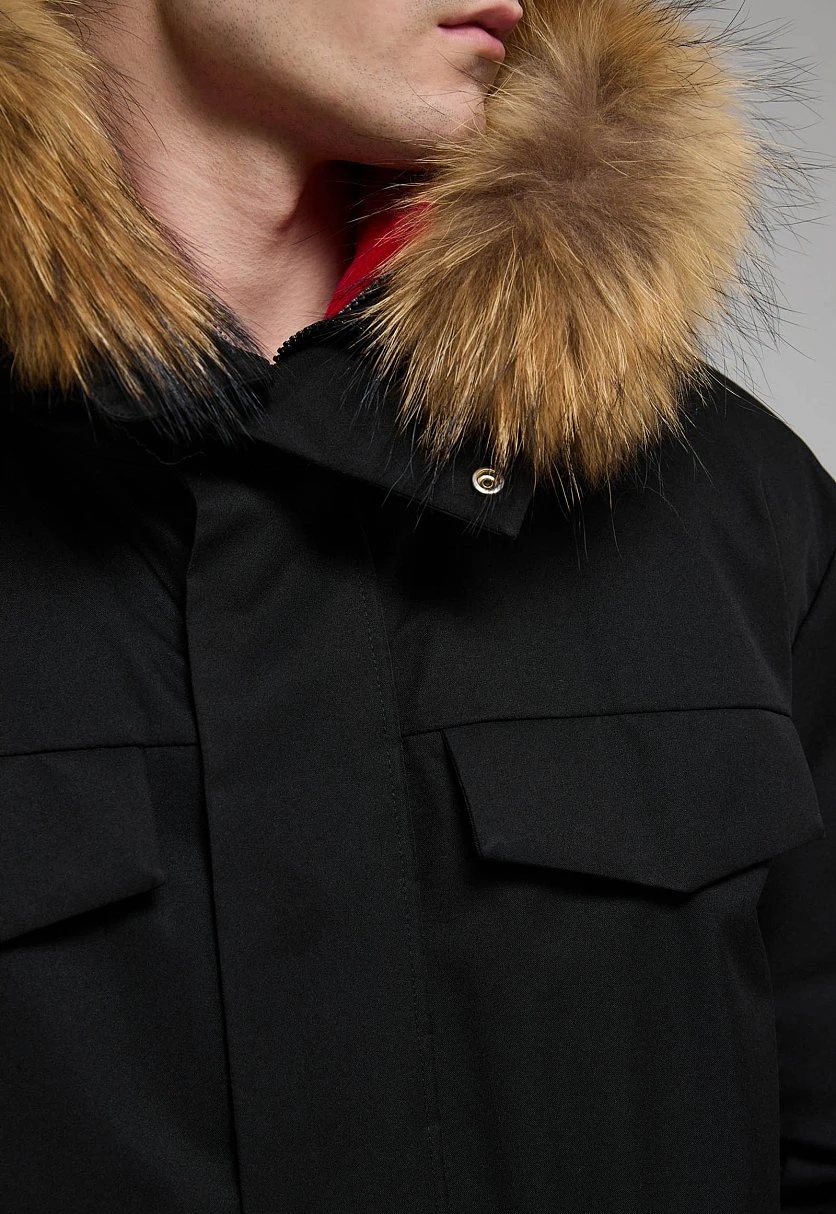 Длинный пуховик с натуральным пухом, Модель FWF21023, Фото №10