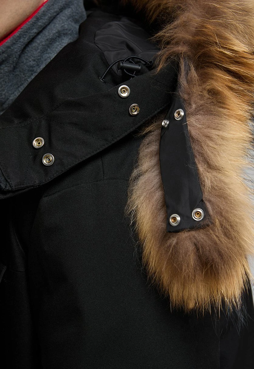 Длинный пуховик с натуральным пухом, Модель FWF21023, Фото №12