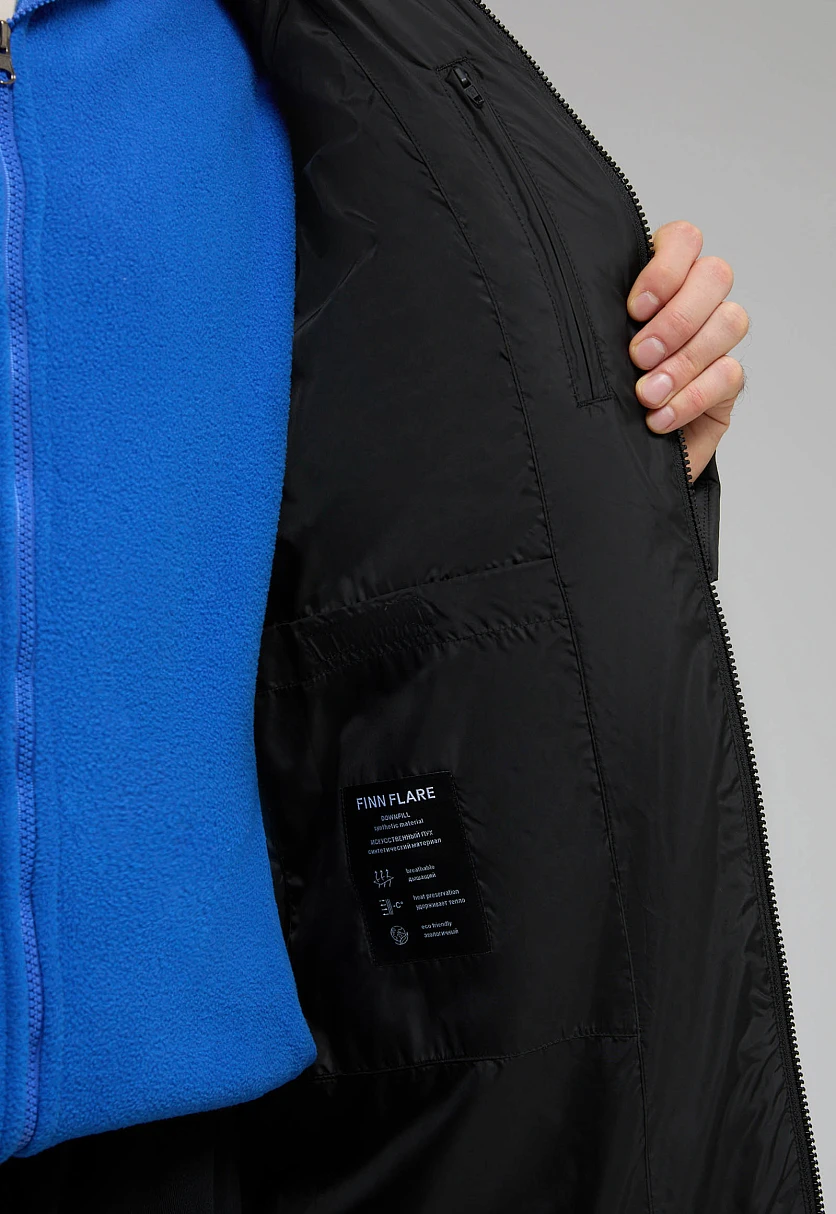 Стеганая куртка с капюшоном и меховой опушкой, Модель FWF21035, Фото №8