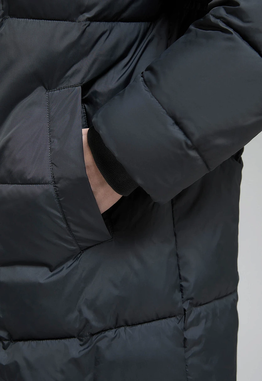 Стеганая куртка с капюшоном и меховой опушкой, Модель FWF21035, Фото №5