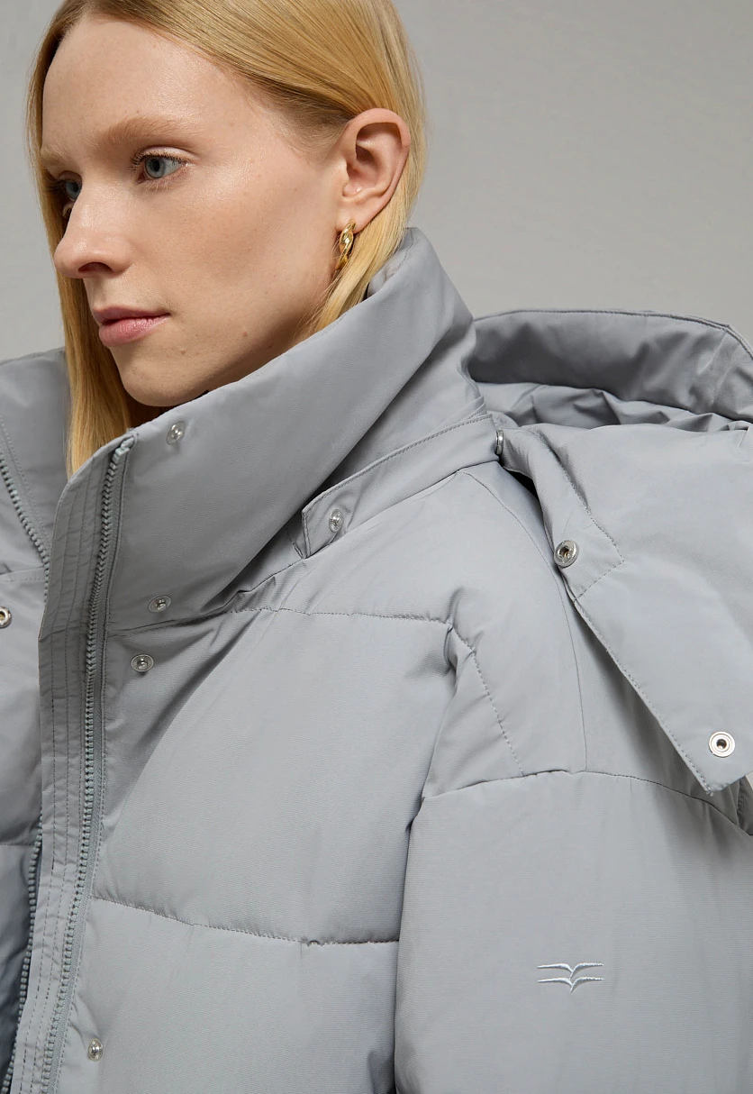 Куртка oversize силуэта с капюшоном, Модель FWF11048, Фото №7