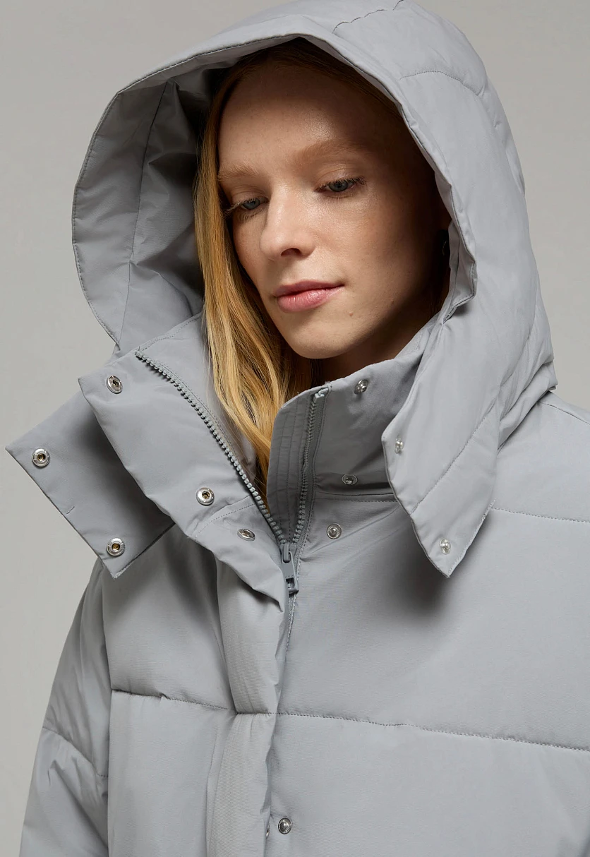 Куртка oversize силуэта с капюшоном, Модель FWF11048, Фото №5