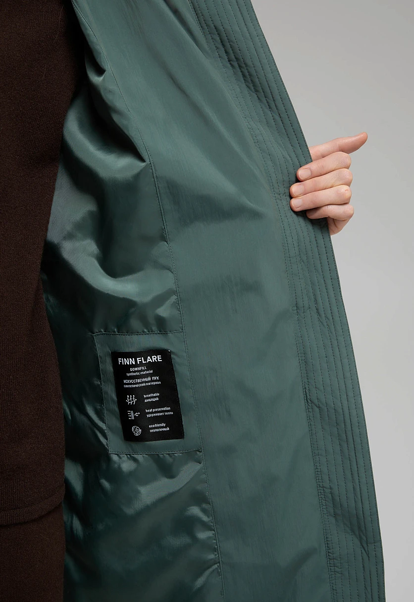 Утепленное стеганое пальто с капюшоном, Модель FWF11079, Фото №8