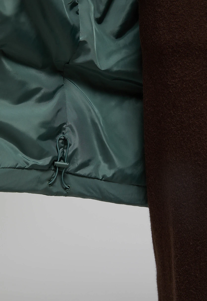 Утепленное стеганое пальто с капюшоном, Модель FWF11079, Фото №11