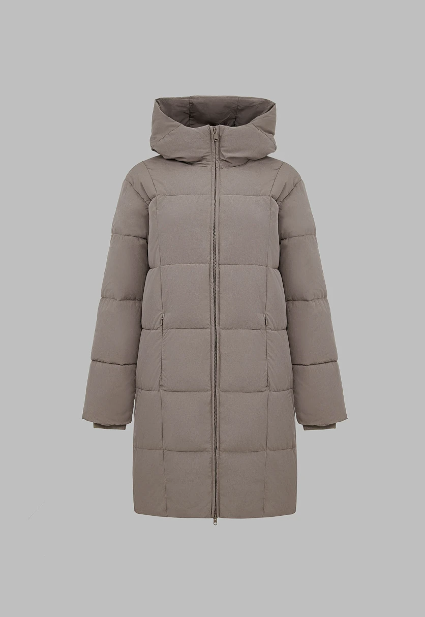 Длинный пуховик с капюшоном, Модель FWF11084, Фото №2