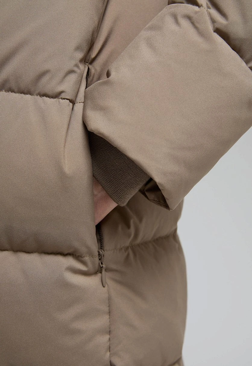 Длинный пуховик с натуральным пухом, Модель FWF11088, Фото №7