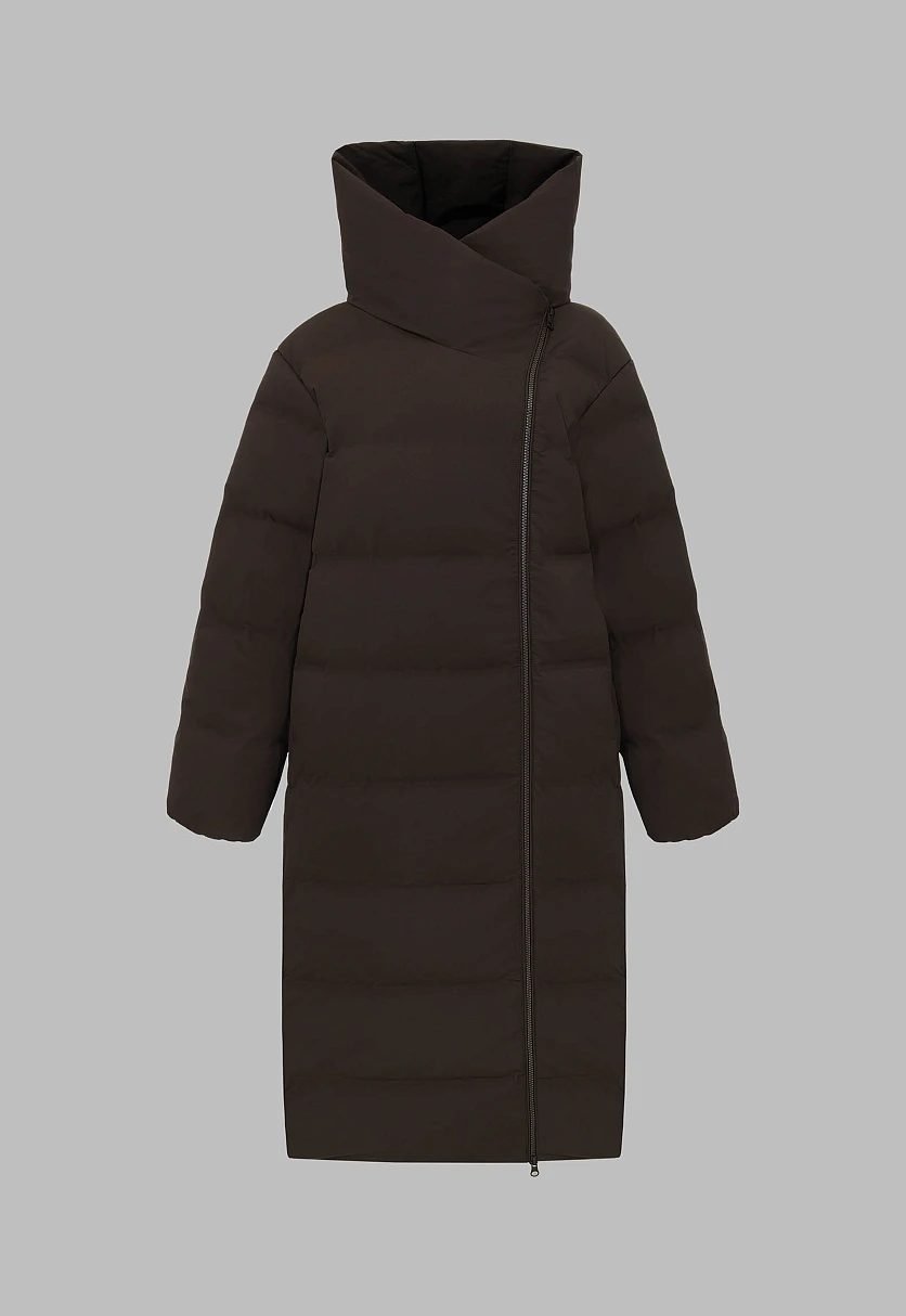 Длинный пуховик с натуральным пухом, Модель FWF11003, Фото №2