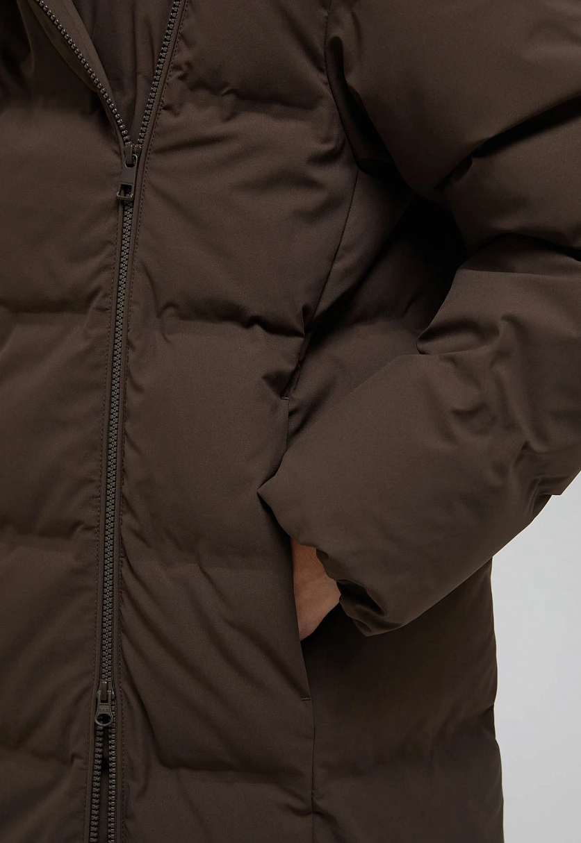 Длинный пуховик с натуральным пухом, Модель FWF11003, Фото №5