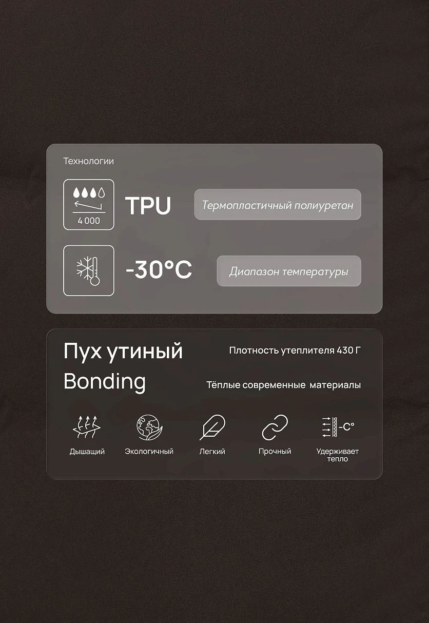 Длинный пуховик с натуральным пухом, Модель FWF11003, Фото №5