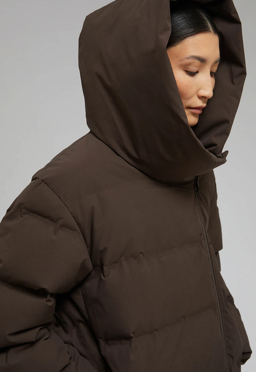 Длинный пуховик с натуральным пухом, Модель FWF11003, Фото №7