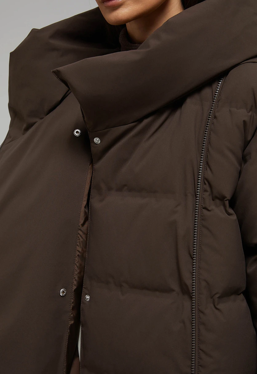 Длинный пуховик с натуральным пухом, Модель FWF11003, Фото №11