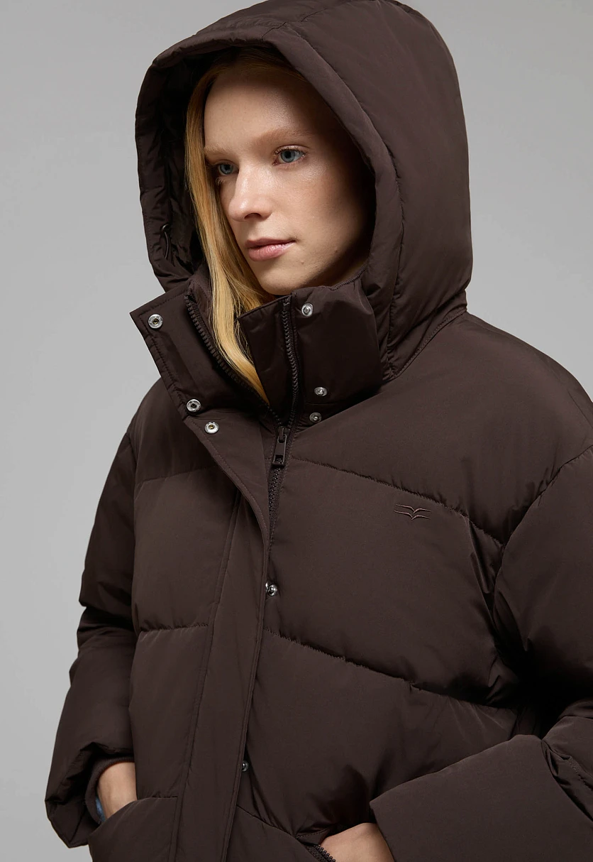 Стеганый пуховик с натуральным пухом, Модель FWF11005, Фото №5